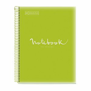 Kolegij blok Miquelrius A4 90g 120L spiralni crte Emotions Lime MR49940