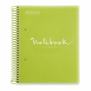 Kolegij blok Miquelrius A5 90g 120L spiralni crte Emotions Lime MR49952