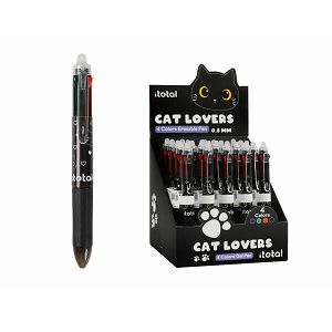 Kemijska olovka iTotal piši briši Cat crna 4 boje 25/1 XL1806B
