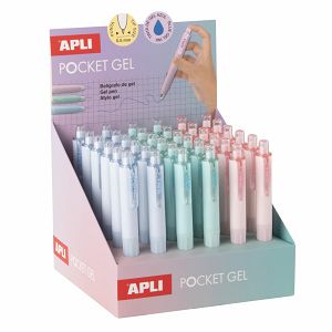 Kemijska olovka Apli pocket gel pastelno roza, plavi ispis 20495