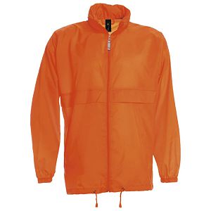 Vjetrovka s kapuljačom zip unisex B&C Sirocco narančasta S