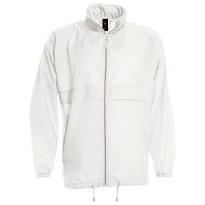 Vjetrovka s kapuljačom zip unisex B&C Sirocco bijela XL