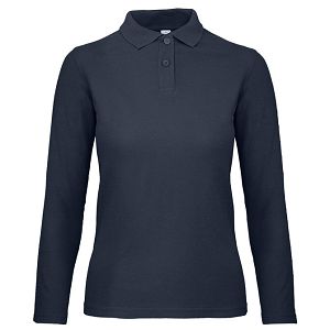 Majica dugi rukavi polo B&C ID.001 LSL/women 180g tamnoplava M