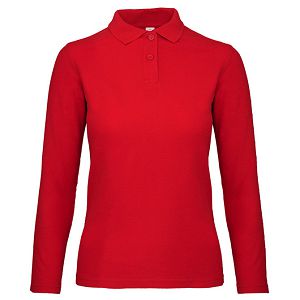 Majica dugi rukavi polo B&C ID.001 LSL/women 180g crvena M 