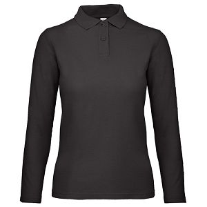 Majica dugi rukavi polo B&C ID.001 LSL/women 180g crna 2XL