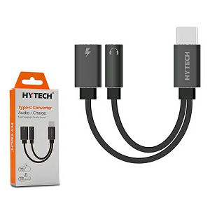 Adapter TIP C (M) na 3,5mm audio (Ž) + Tip-C (Ž), Hytech HY-X040