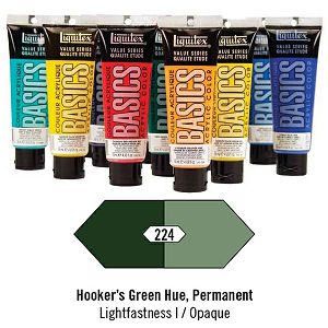 Akril Liquitex Basics 118ml Hooker’s Green Hue, Permanent (224)