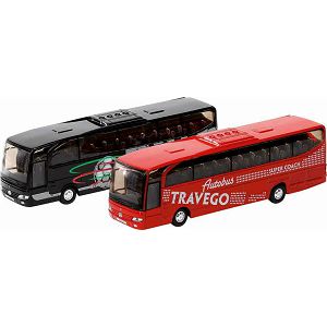 Autobus metalni MB Travego Die-Cast Goki 120975 crni/crveni