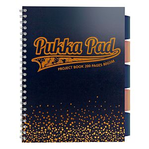 Blok kolegij A4/D PUKKA PAD BLUSH navy 200 str. sa pregradama 26123