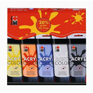 Boja akrilna set 5x100ml Marabu