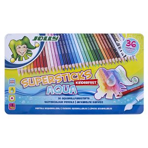 Bojice drvene JOLLY Kinderfest aqua 3D 36/1 u metalnoj kutiji 3001-0003