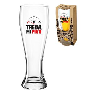 ČAŠA S TISKOM 500ml Treba mi pivo,u poklon kutiji 107065