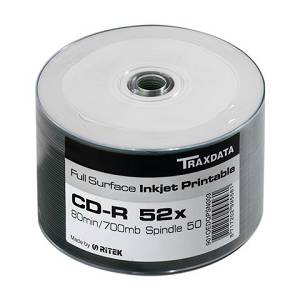 CD-R 700MB/80min Traxdata 52X FullPrintable spindle 50/1