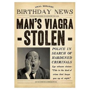 ČESTITKA SOHO Fleet Street "Mans Viagra Stolen Birthday"