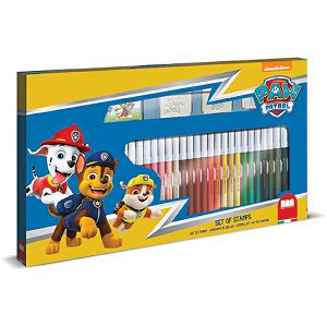 Crtaći set Paw Patrol flomasteri 36/1 + 2 štambilja + mini bojanka 579033