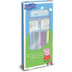 Crtaći set Peppa Pig flomasteri 9/1 + 2 štambilja + mini bojanka 218758