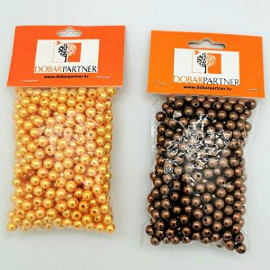 Dekorativne Perle 8mm 100gr svijetlo smeđa