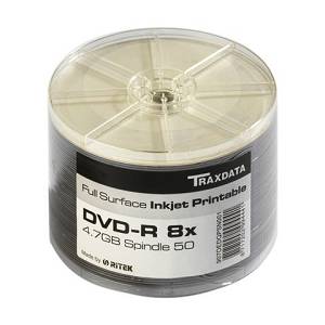 DVD-R 4.7GB Traxdata 8X Full Printable Spindle 50/1