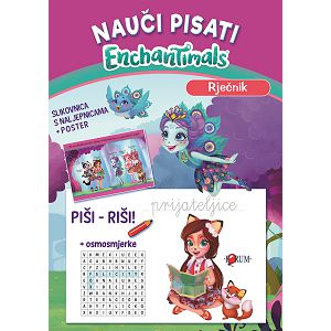 Enchantimals Nauči Pisati Vježbenica Slikovnica s naljepnicama+poster piši briši