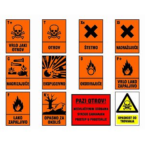 ETIKETA naljepnica OTROVI, pvc vodootporna, 270x215 mm