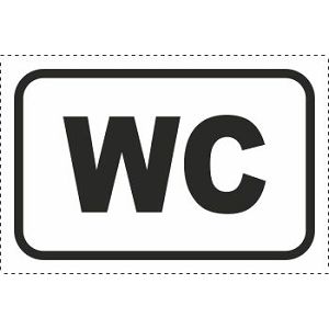ETIKETA naljepnica WC, pvc, vodootporna, 90 x 60 mm