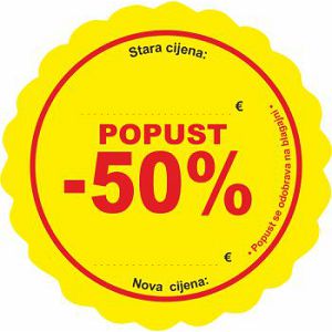 ETIKETE naljepnice ZALIJEPI-ODLIJEPI popust -50% 9 cm