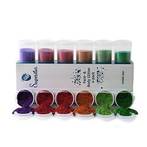 GLITTER PRAH šljokice, za kožu i kosu, Golden Star 6 x 90 ml, Haza 989885