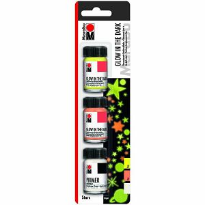 Hobby boja akrilna set 3x15ml Marabu (Glow in the dark)