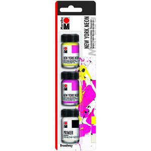 Hobby boja svijetli pod UV svjetlom set, New York Neon, Broadway 3x15ml Marabu