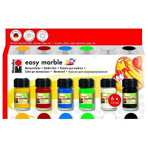 HOBBY BOJA ZA MRAMORIRANJE SET 6x15ml Marabu 189561