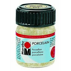 Hobby boja za porculan i keramiku 15ml Marabu (Porcelain), glitter zlatna