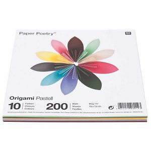 HOBBY ORIGAMI PAPIR 15x15cm 80gr 200lista pak, 10boja RicoDesign 080143