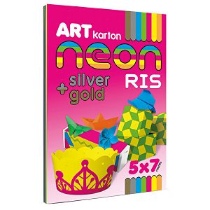 HOBBY PAPIR ART NEON RIS A4 250gr, 5x7boja, 35/1