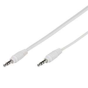 Kabel stereo 3.5mm-3.5m 1.0m M-M, za PC na zvučnike/slušalice, bijeli