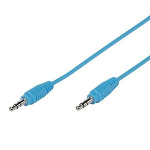 Kabel stereo 3.5mm-3.5m 1.0m M-M, za PC na zvučnike/slušalice, plavi