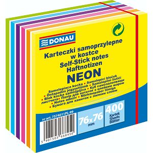 Kocka samoljepljiva 76x76mm/400L,Donau mix 5bojax80ista,neon boje