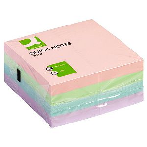 Kocka samoljepljiva 76x76mm/400L,Q-Connect mix 4bojex100lista,pastel boje