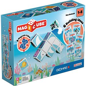 KOCKE MAGNETNE Geomag Morske životinje Magicube + kartice 001461