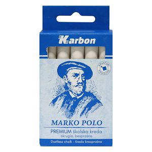 Kreda šk.bijela MARKO POLO, KARBON okrugla besprašna 1/10