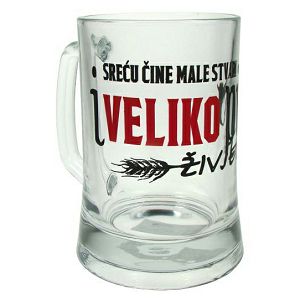 Krigla s tiskom 0,5L Sreću čine male stvari i veliko pivo 086049