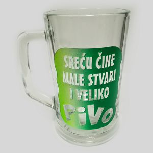 KRIGLA staklena pjeskarena 0.3L SREĆU ČINE MALE STVARI...