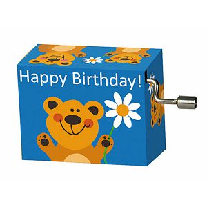 Kutija glazbena Bear with flower, melodija Happy Birthday Fridolin 584018