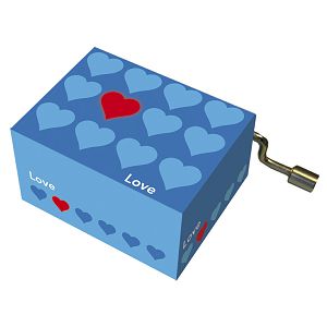 Kutija glazbena Blue hearts+red heart melodija: Happy Birthday Fridolin 584087