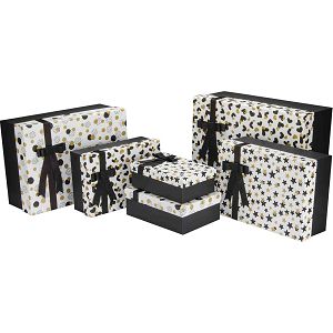 Kutija poklon Black White Gold 120x180x70mm BX6856-1