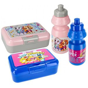 Kutija za užinu + boca Paw Patrol,roza 495461 roza/plava