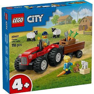 LEGO KOCKE City Crveni traktor s prikolicom i ovce 60461, 4+god.