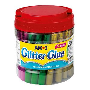 Ljepilo glitter metalik AMOS 10.5ml 6boja 1kom