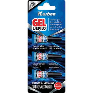 Ljepilo Karbon GEL superglue 3x1gr,za metal,guma,porculan,keramika,drvo 073000