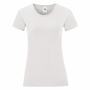 Majica T-Shirt Fruit of the Loom Iconic Ladies 145gr, bijela, M, kratki rukav