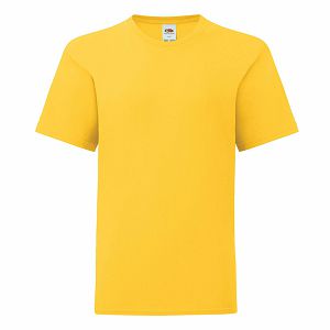 MAJICA T-Shirt Fruit of the Loom Kids Iconic Ringspun 150gr 9/11, žuta, kratki rukav